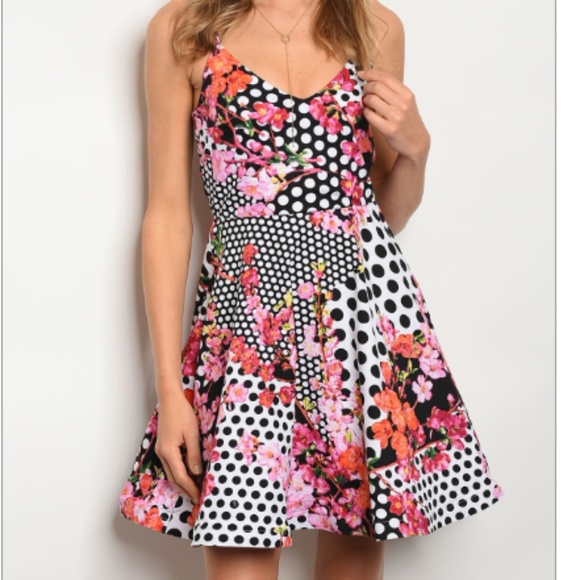 C.C. Boutique Dresses & Skirts - NWT Floral Polka Dot Skater Fit & Flare Sundress